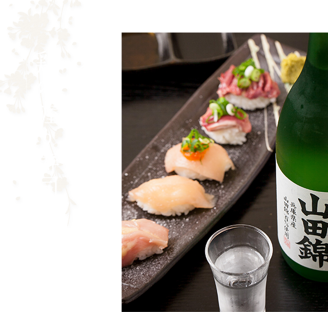 名物鶏の握り寿司